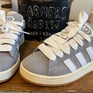 Adidas Campus Gray and White Sneakers